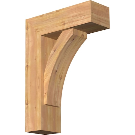 Ekena Millwork Thorton Block Smooth Bracket w/ Offset Brace, Western Red Cedar, 7 1/2"W x 22"D x 30"H BKT0806X22X30THR05SWR